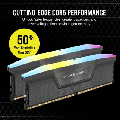 ������ ������ ��� ���������� DDR5 96GB (2x48GB) 6000 MHz Vengeance RGB Grey Corsair (CMH96GX5M2E6000Z36) - �������� 6