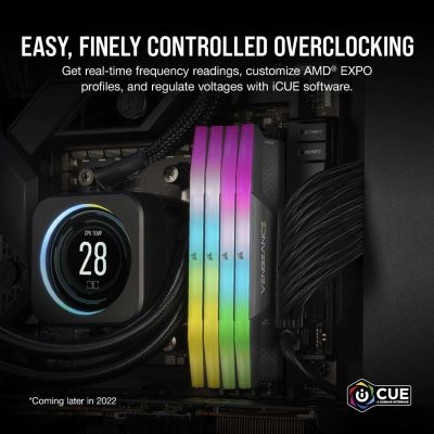 ������ ������ ��� ���������� DDR5 96GB (2x48GB) 6000 MHz Vengeance RGB Grey Corsair (CMH96GX5M2E6000Z36) - �������� 8