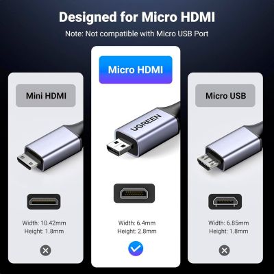   HDMI M to HDMI micro M 1.0m V2.1 8K60Hz HD164 black Ugreen (15516) -  7