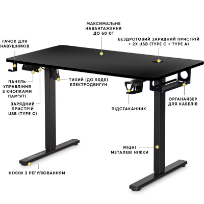 ������������ ���� Mealux PowerDesk Energy Black � ������������������� ������ (EVO-201 Energy B/B) - �������� 2