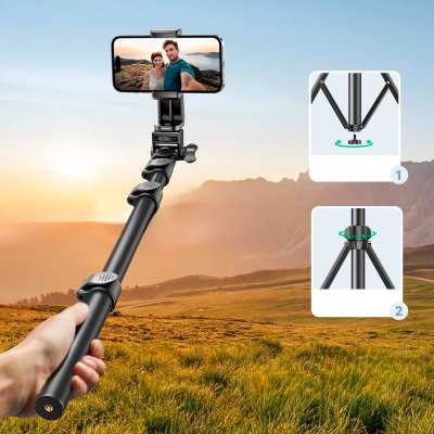 ������ UGREEN LP680 Selfie Stick Tripod with Bluetooth Remote Black (15609) - �������� 7