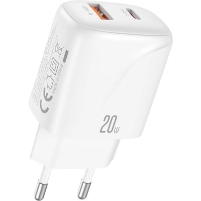 �������� ������� XO 1xUSB-C PD20W + 1xUSB QC3.0 White (L158.white) - �������� 1