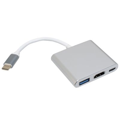 ������������ Patron USB-C to HDMI + USB 3.0 + USB-C 0.1m black (ADAPT-PN-TYPE-C-HUB) - �������� 1