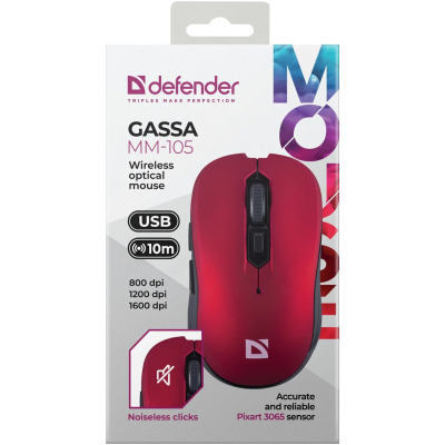 ����� Defender Gassa MM-105 Wireless Red (52103) - �������� 6