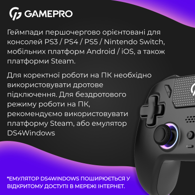 ������� GamePro 2.4G/BT 5.1/USB (Switch/PC/PS/iOS/Android) RGB Black (GPS20B) - �������� 12