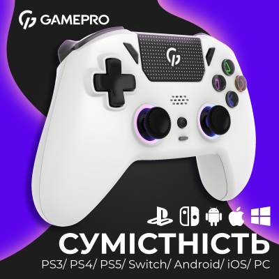 ������� GamePro GPS20W 2.4G/BT 5.1/USB (Switch/PC/PS/iOS/Android) RGB White (GPS20W) - �������� 5