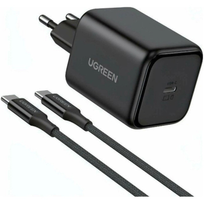 �������� ������� Ugreen USB-C GaN 45W + cable USB-C to USB-C X524 black (65054) - �������� 1