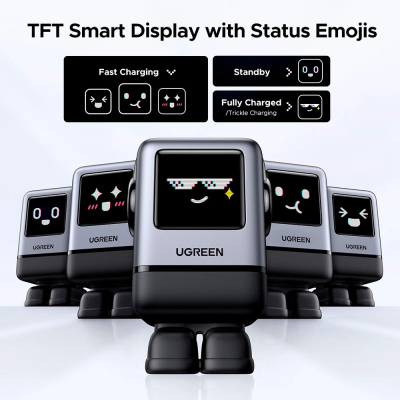 �������� ������� Ugreen 1xUSB + 3xUSB-C GaN 100W Robot X688 gray (45515B) - �������� 3