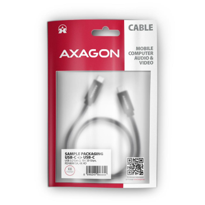 ���� ������ USB-C to USB-C 2.0m USB 3.2 Gen 2 PD 100W 5A 4K black AXAGON (BUCM32-CM20AB) - �������� 3
