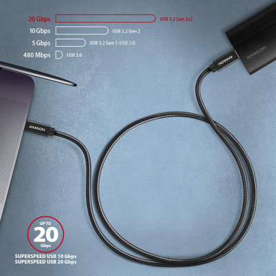 ���� ������ USB-C to USB-C 2.0m USB 3.2 Gen 2 PD 100W 5A 4K black AXAGON (BUCM32-CM20AB) - �������� 7