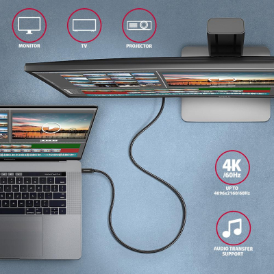 ���� ������ USB-C to USB-C 2.0m USB 3.2 Gen 2 PD 100W 5A 4K black AXAGON (BUCM32-CM20AB) - �������� 8