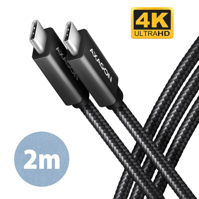 ���� ������ USB-C to USB-C 2.0m USB 3.2 Gen 2 PD 100W 5A 4K black AXAGON (BUCM32-CM20AB) - �������� 1