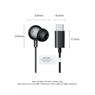 ��������� Vention Echo Lite USB-C In-Ear Wired Black (GBBBAV) - �������� 12