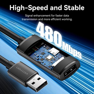 ���� ������ USB 2.0 AM/AF 25.0m Active black Vention (CBKBS) - �������� 3