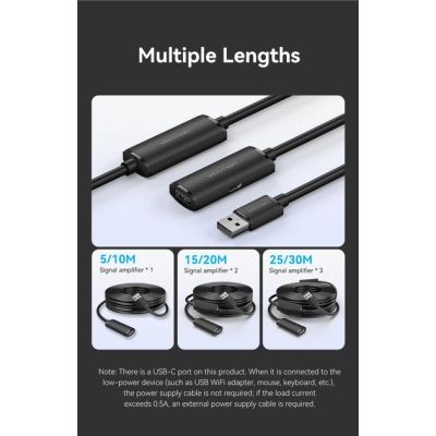���� ������ USB 2.0 AM/AF 30.0m Active black Vention (CBKBT) - �������� 11