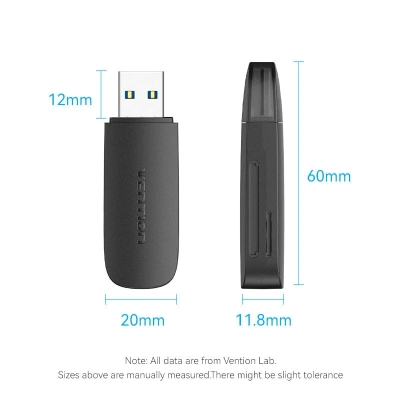 ��������� ����������� ����-���� Vention USB 3.0 to SD+TF Black Dual Drive Letter (CLGB0) - �������� 3
