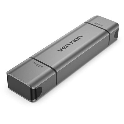 ��������� ����������� ����-���� Vention USB 3.0 AM/USB-C to SD+TF Gray Dual Drive Letter Aluminum Alloy (CLLH0) - �������� 1
