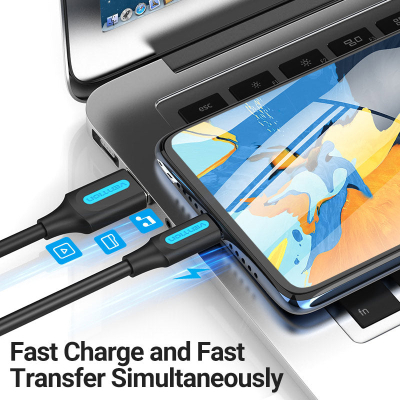 ���� ������ USB 2.0 AM to Micro 5P 1.0m 3A black Vention (COLBF) - �������� 5