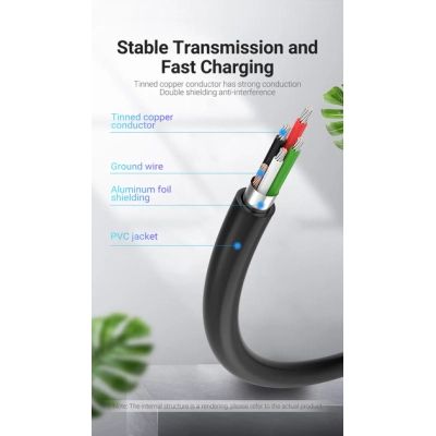 ���� ������ USB 2.0 AM to Mini 5P 2.0m black Vention (COMBH) - �������� 5