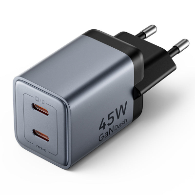�������� ������� Vention 2xUSB-C PD45W GaN transparent gray (FCFH0-EU) - �������� 1