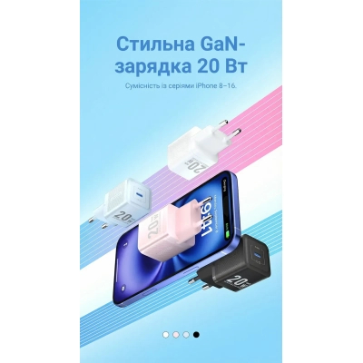 �������� ������� Vention USB-C PD20W GaN white (FEPW0-EU) - �������� 2