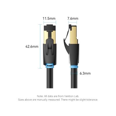 ����-���� 1�, S/FTP cat 8 RJ-45 black Vention (IKABF) - �������� 12