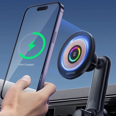 ������������� ���������� Essager Arpege 15W Magnetic Wirless Car Charger with Phone Holder Function (Rotate Version) Black (EZJCX-GY01B-Z) - �������� 6