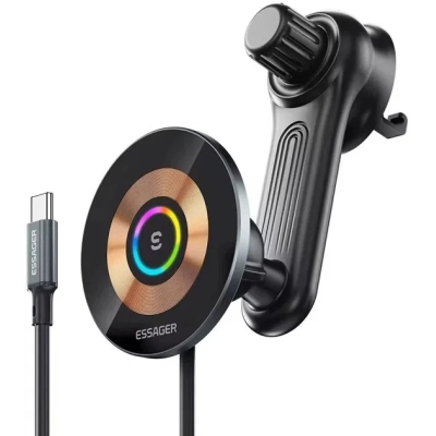 ������������� ���������� Essager Arpege 15W Magnetic Wirless Car Charger with Phone Holder Function (Rotate Version) Black (EZJCX-GY01B-Z) - �������� 1