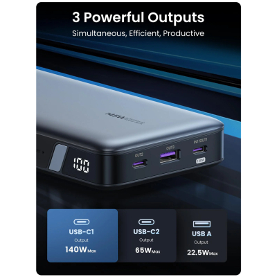 ������� ������������ Ugreen 25000 mAh 145W Fast Charging Space Gray (U_90597A) - �������� 8