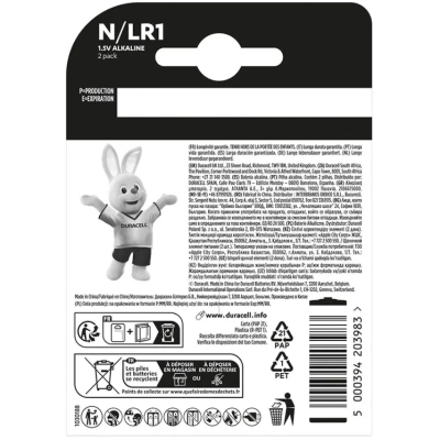��������� Duracell N 1.5V ��������, LR1/E90/4001/AM5/MN9100 2 ��. � �������� (5007465) - �������� 2