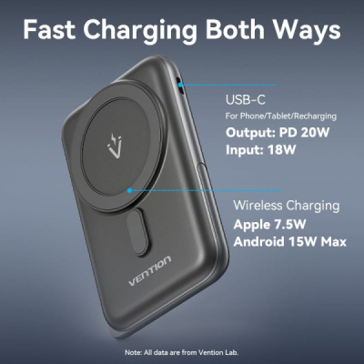 ��� Vention Magnetic Wireless 10000mAh 20W Black (FHNB0) - �������� 8