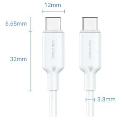 ���� ������ USB-C to USB-C 1.0m 60W white Vention (TRCWF) - �������� 2