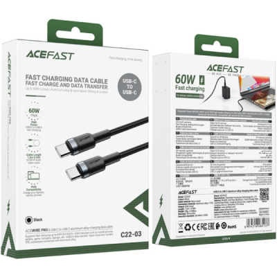���� ������ USB-C to USB-C 1.2m 60W black Acefast (6974316285137) - �������� 4