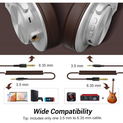 ��������� OneOdio Fusion A70 Bluetooth+3,5��/6,35�� Silver/Brown (A70 Silver Brown) - �������� 4