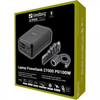 ������� ������������ Sandberg 27000mAh Laptop DC1224v 84W, PD/100W, QC/3.0, QI/10W, PowerThrough (421-13) - �������� 8