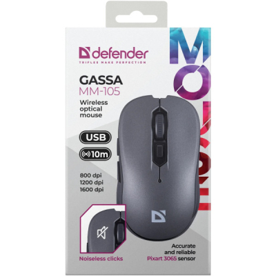 ����� Defender Gassa MM-105 Wireless Silent Grey (52104) - �������� 4