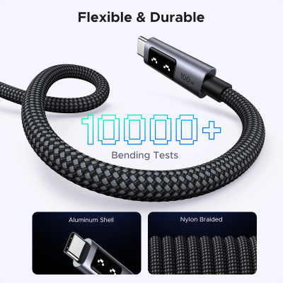 ���� ������ USB-C to USB-C 2.0m PD 100W display L509 black Ugreen (35512) - �������� 2