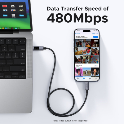 ���� ������ USB-C to USB-C 2.0m PD 100W display L509 black Ugreen (35512) - �������� 7