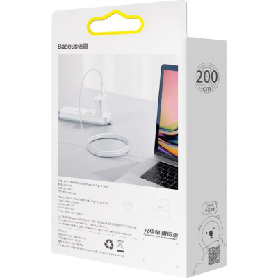 ���� ������ USB-C to USB-C 2.0m 100W white Baseus (CATYS-C02) - �������� 4