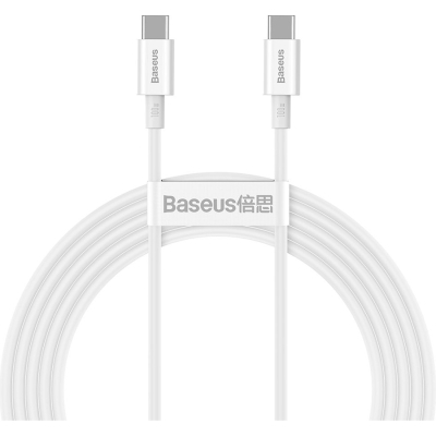 ���� ������ USB-C to USB-C 2.0m 100W white Baseus (CATYS-C02) - �������� 1