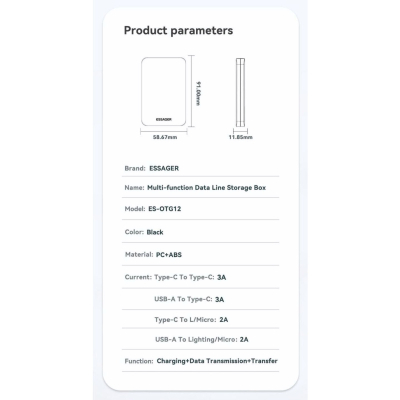 ���� ������ USB charging cable set Treasure box 0.28m Essager (ECJHZ-JH01-P) - �������� 8