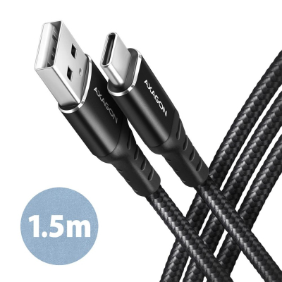 ���� ������ USB 2.0 AM to USB-C 1.5m black AXAGON (BUCM-AM15AB) - �������� 1