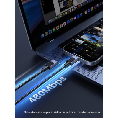 ���� ������ USB-C to USB-C 1.0m 240W 480Mbps black Ugreen (45067) - �������� 4