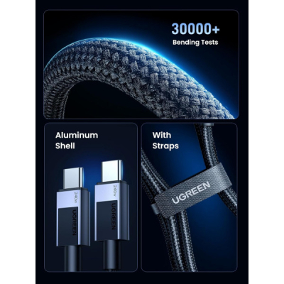 ���� ������ USB-C to USB-C 1.0m 240W 480Mbps black Ugreen (45067) - �������� 5