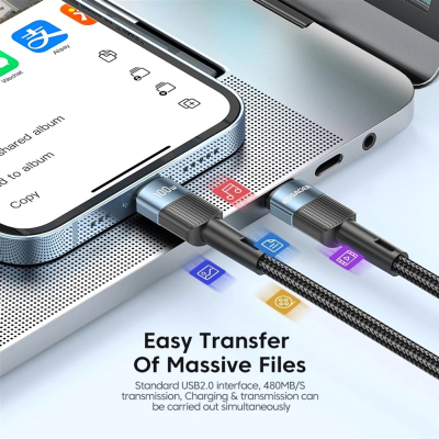 ���� ������ USB-C to USB-C 0.5m 100W black Essager (EXCTT1-XCB01) - �������� 6