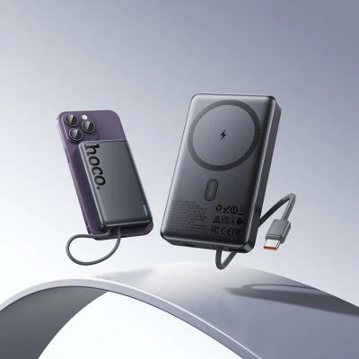 ������� ������������� HOCO 10000 mAh Origen Dual PD/20W Magnetic with cable Type-C Metal Gray (Q44 / 714983) - �������� 10