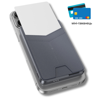 ������� ������������ HOCO 5000mAh Title PD/20W Magnetic with stand + mini wallet Grey (Q46 / 714988) - �������� 5