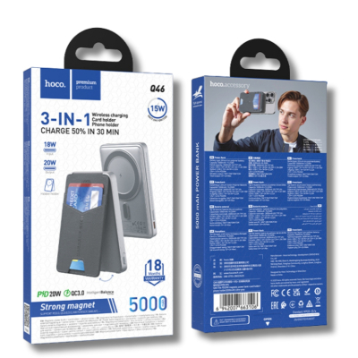 ������� ������������ HOCO 5000mAh Title PD/20W Magnetic with stand + mini wallet Grey (Q46 / 714988) - �������� 7