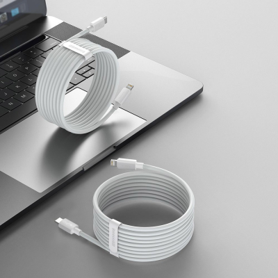 ���� ������ USB 2.0 AM to Lightning 1.5m 20W Simple WisdomKit (2PCS) white Baseus (TZCATLZJ-02) - �������� 5
