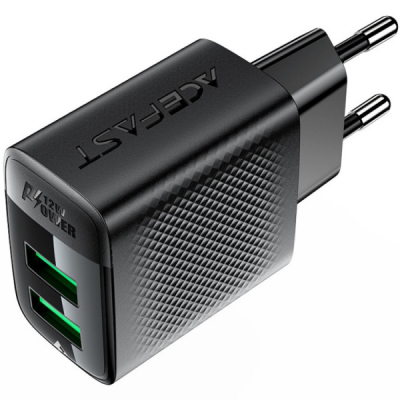 �������� ������� Acefast 2xUSB 12W A86 black (6974316283270) - �������� 1